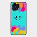 Cute Blue Smiley Multicolor Glass Case For Oppo K13 Turbo 5G