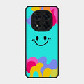 Cute Blue Smiley Multicolor Glass Case For Poco X7 5G