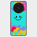 Cute Blue Smiley Multicolor Glass Case For Realme 11 Pro Plus 5G