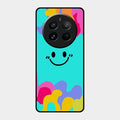 Cute Blue Smiley Multicolor Glass Case For Realme 12 Pro 5G