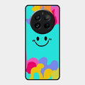 Cute Blue Smiley Multicolor Glass Case For Realme 12 Pro Plus 5G