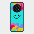 Cute Blue Smiley Multicolor Glass Case For Realme 12X 5G