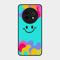 Cute Blue Smiley Multicolor Glass Case For Realme 13 Plus 5G