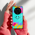 Cute Blue Smiley Multicolor Glass Case For Realme/Narzo - ShopOnCliQ
