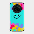 Cute Blue Smiley Multicolor Glass Case For Realme 14 Pro 5G