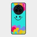 Cute Blue Smiley Multicolor Glass Case For Realme 14 Pro Plus 5G