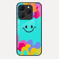 Cute Blue Smiley Multicolor Glass Case For Realme 15T 5G