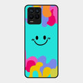 Cute Blue Smiley Multicolor Glass Case For Realme 8 Pro