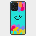 Cute Blue Smiley Multicolor Glass Case For Realme 9 Pro 5G