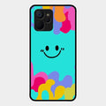 Cute Blue Smiley Multicolor Glass Case For Realme 9I 5G