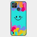 Cute Blue Smiley Multicolor Glass Case For Realme C25Y