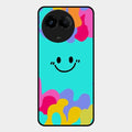 Cute Blue Smiley Multicolor Glass Case For Realme C67 5G