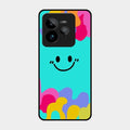 Cute Blue Smiley Multicolor Glass Case For Realme Gt 7 Pro