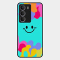 Cute Blue Smiley Multicolor Glass Case For Realme P3 Lite 5G