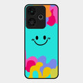 Cute Blue Smiley Multicolor Glass Case For Redmi 13 5G