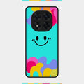 Cute Blue Smiley Multicolor Glass Case For Redmi Note 14 Pro 5G