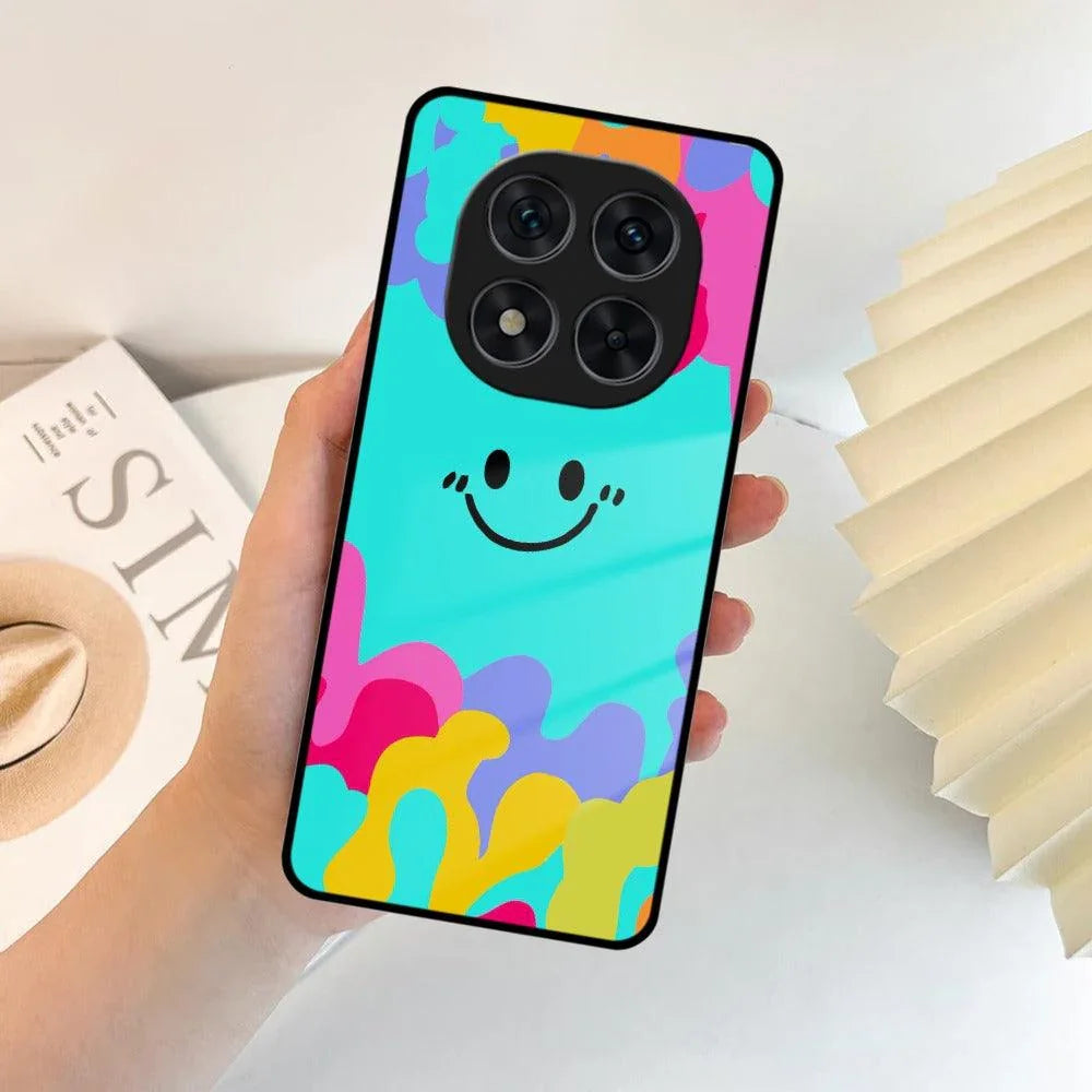 Cute Blue Smiley Multicolor Glass Case For Redmi/Xiaomi - ShopOnCliQ