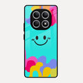 Cute Blue Smiley Multicolor Glass Case For Redmi Note 15 5G
