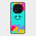 Cute Blue Smiley Multicolor Glass Case For Redmi Note 15 Pro Plus 5G