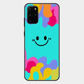 Cute Blue Smiley Multicolor Glass Case For Samsung Galaxy S20 Plus
