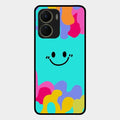 Cute Blue Smiley Multicolor Glass Case For Vivo T2X 5G