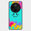 Cute Blue Smiley Multicolor Glass Case For Vivo T4 5G