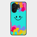 Cute Blue Smiley Multicolor Glass Case For Vivo T4 Pro 5G