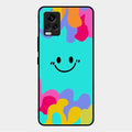 Cute Blue Smiley Multicolor Glass Case For Vivo V20 2021
