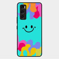 Cute Blue Smiley Multicolor Glass Case For Vivo V20 Se