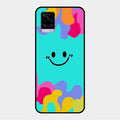 Cute Blue Smiley Multicolor Glass Case For Vivo V20