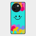Cute Blue Smiley Multicolor Glass Case For Vivo V30E 5G