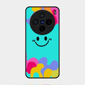 Cute Blue Smiley Multicolor Glass Case For Vivo X200 5G