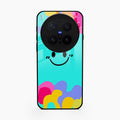 Cute Blue Smiley Multicolor Glass Case For Vivo X300 Pro 5G