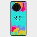 Cute Blue Smiley Multicolor Glass Case For Vivo X90 5G