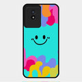 Cute Blue Smiley Multicolor Glass Case For Vivo Y02T