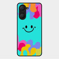 Cute Blue Smiley Multicolor Glass Case For Vivo Y18I