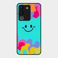 Cute Blue Smiley Multicolor Glass Case For Vivo Y200 5G