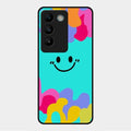 Cute Blue Smiley Multicolor Glass Case For Vivo Y200E 5G