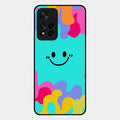 Cute Blue Smiley Multicolor Glass Case For Xiaomi 11I 5G