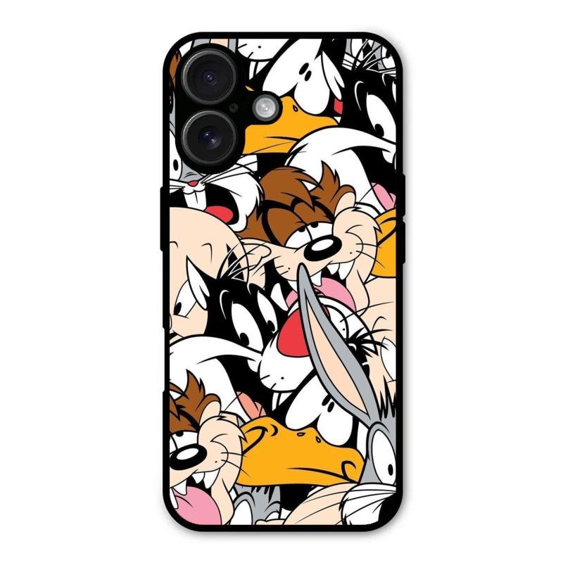 Cute Bugs Bunny Glass Case Cover For iPhone 16 Plus