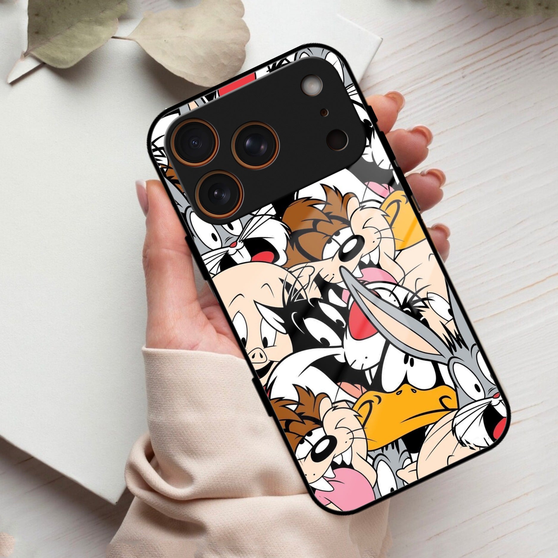 Cute Bugs Bunny Glass Case Cover For iPhone 17 Pro Max