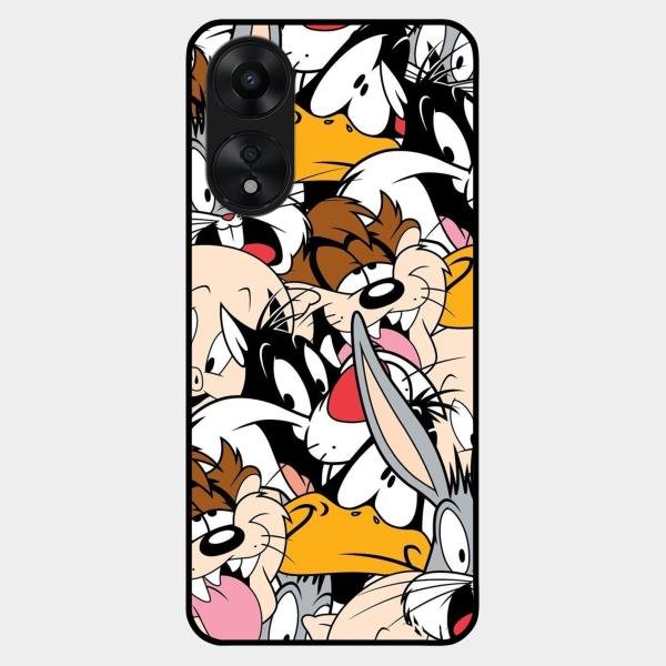 Cute Bugs Bunny Glass Case Cover For Oppo A78 5G