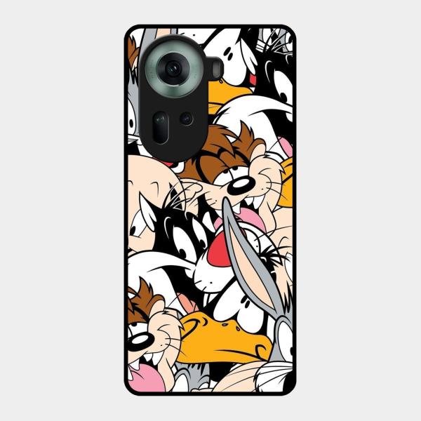 Cute Bugs Bunny Glass Case Cover For Oppo Reno 11 5G