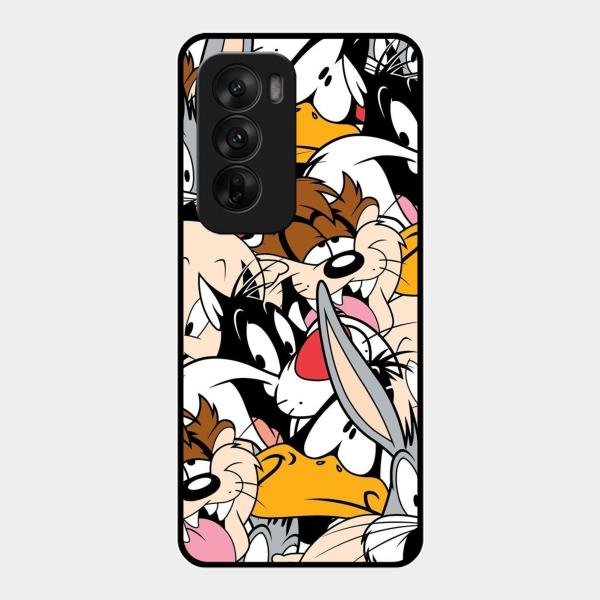 Cute Bugs Bunny Glass Case Cover For Oppo Reno 12 5G