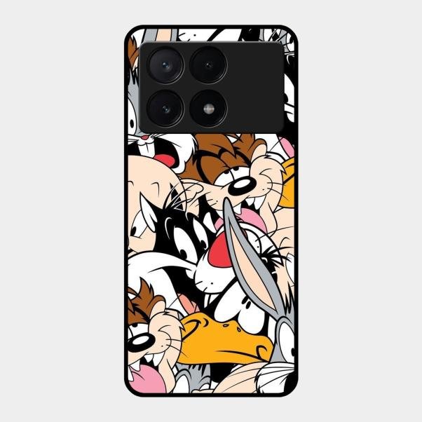 Cute Bugs Bunny Glass Case Cover For Poco X6 Pro 5G