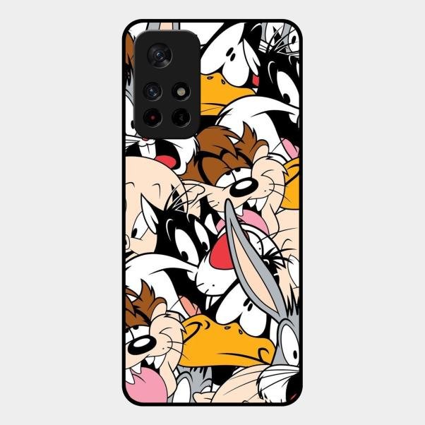 Cute Bugs Bunny Glass Case Cover For Redmi Note 11T 5G