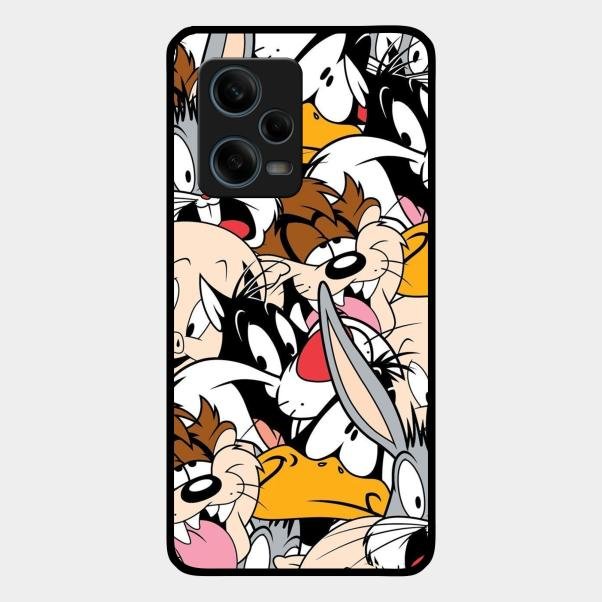 Cute Bugs Bunny Glass Case Cover For Redmi Note 12 Pro 5G