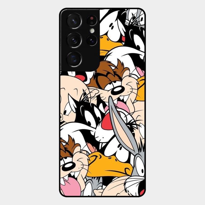 Cute Bugs Bunny Glass Case Cover For Samsung Galaxy S21 Ultra