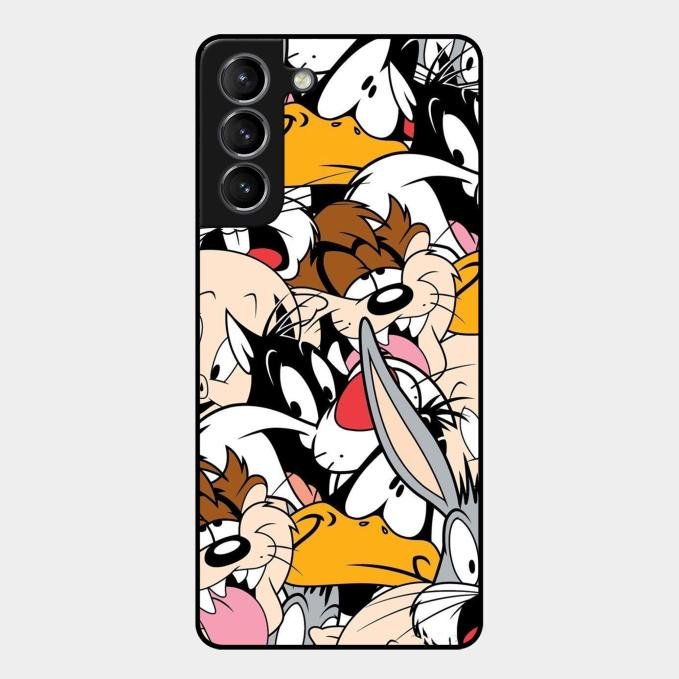 Cute Bugs Bunny Glass Case Cover For Samsung Galaxy S21