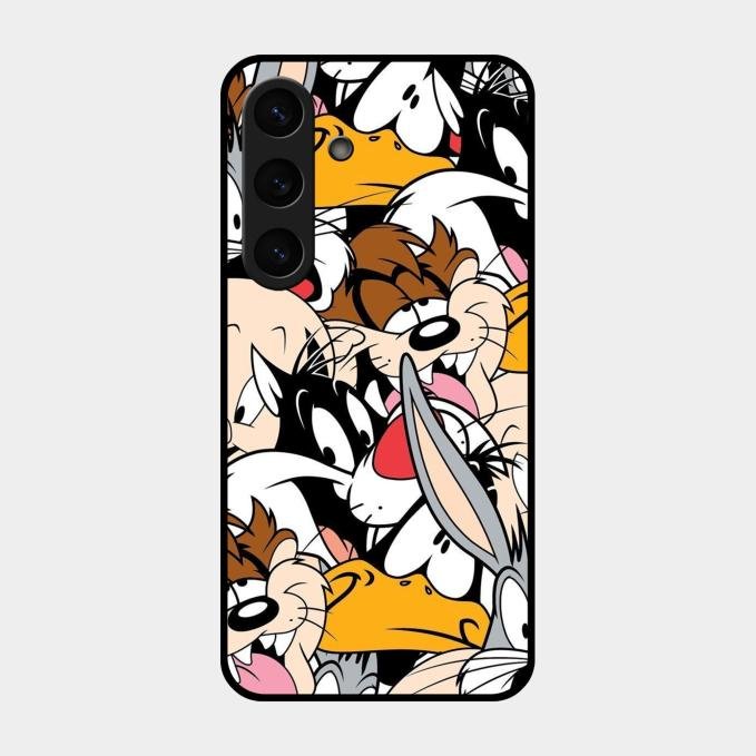 Cute Bugs Bunny Glass Case Cover For Samsung Galaxy S25 Plus 5G